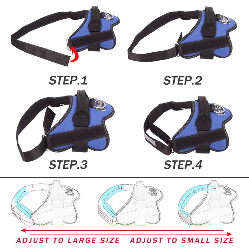 Bolux Dog Harness, No-Pull Reflective Dog Vest, Breathable Adjustable Pet Harness with Handle for Outdoor Walking - No More Pulling, Tugging or Choking (Blue, L) - Image 3